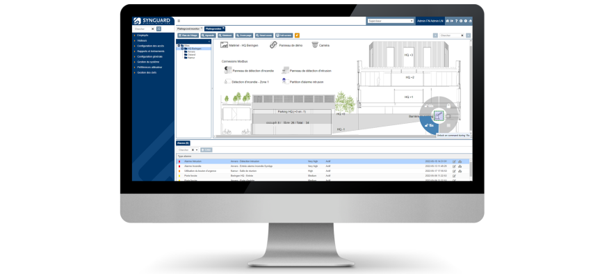 Capture d'écran du moniteur Synguard Synguard monitor open mangement platform