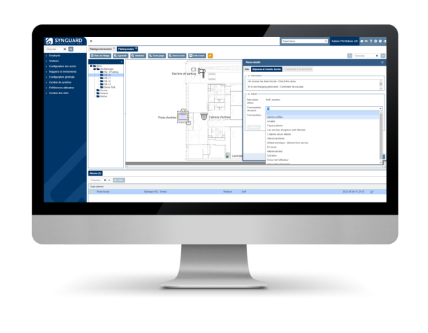 Capture d'écran du traitement des alarmes dans la solution Synguard Synguard alarmafhandeling open management platform